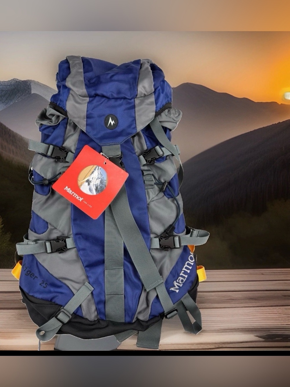 NWT! Marmot Eiger 25 Outdoor Backpack Mountaineering #2533 Blue